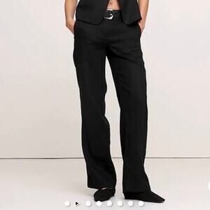 Banana Republic The Everyday Wide Leg Linen Pant Black XXL 713516